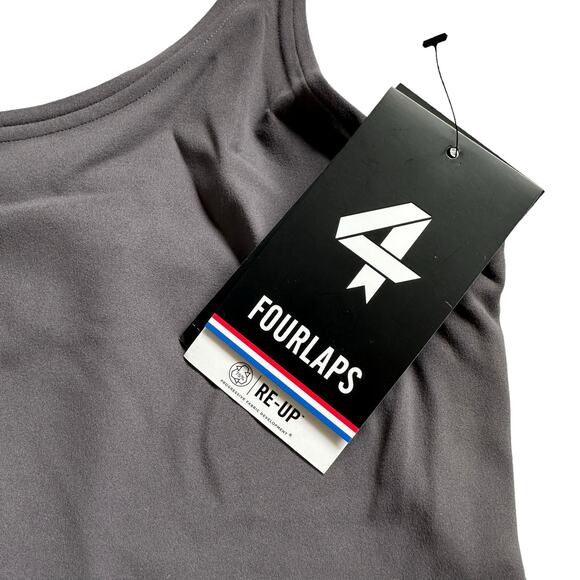 FOURLAPS Poise Longline Bra Graphite Gray Women's Size Large NWT Run Low Impact - Picture 2 of 8